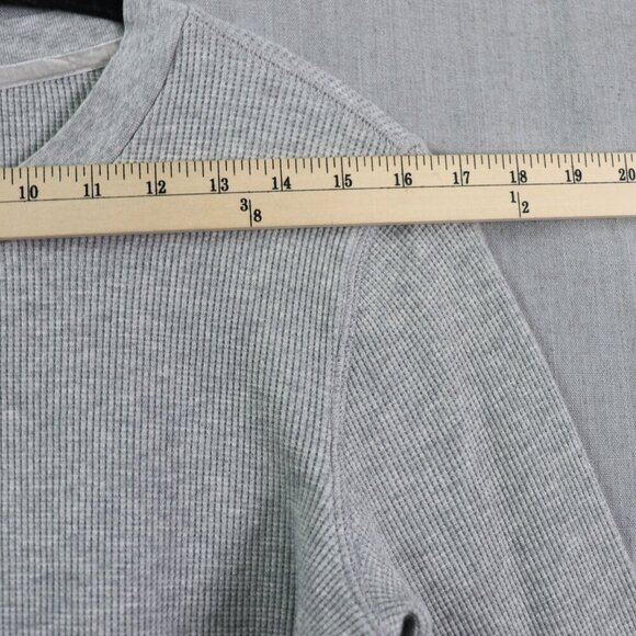Sundance Thermal Top Women Small Gray Waffle Knit Velvet Cuff Button Long Sleeve - Picture 9 of 12